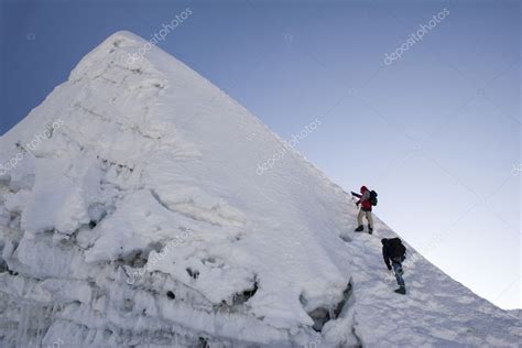 island peak summit nepal stock photo  cgranitepeaker