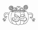 Halloween Coloring Sweets Coloringcrew sketch template