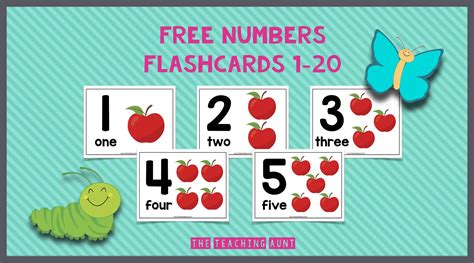 individual number number flash cards printable