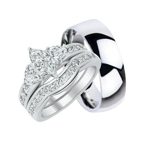 laraso     wedding ring set matching trio wedding bands