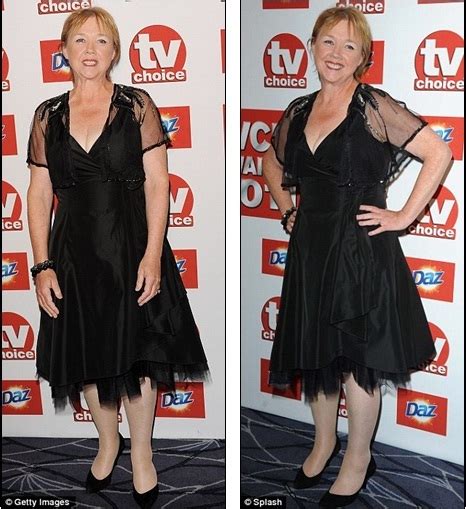 pauline quirke proudly shows   st weight loss   red carpet dailyceleb