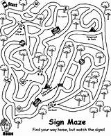 Maze Coloring Sign Pages Crayola Mazes Kids Activities Print Preschool Monster Car Road Worksheet Signs Worksheets Book Fun Bible sketch template
