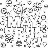 May Colouring Activity Cheery Positive Print sketch template