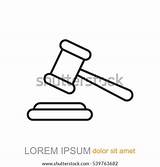 Gavel Drawing Judge Icon Line Coloring Pages Shutterstock Template Drawings Paintingvalley sketch template