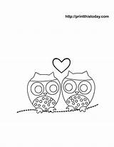 Coloring Pages Owl Cute Heart Owls Baby Color Printthistoday Two Hearts Library Clipart Choose Board sketch template