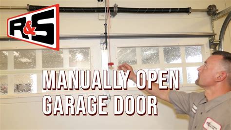 manually open garage door youtube