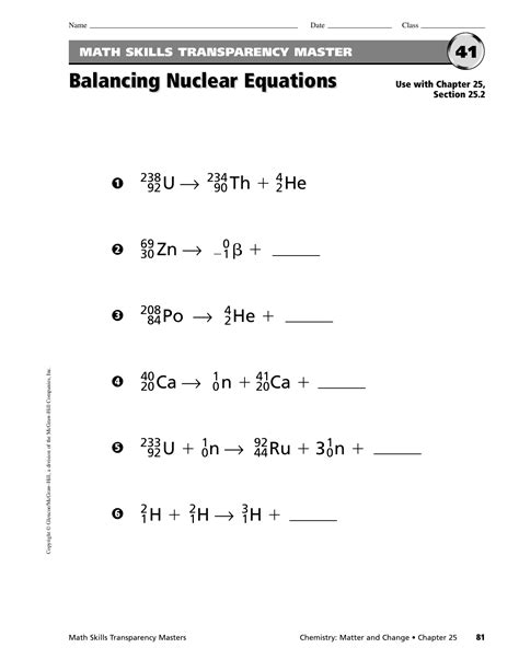 worksheet balancing nuclear equations worksheet  db excelcom