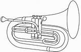 Baritone Marching Euphonium Terompet Bariton Trumpet Gratispng Trompos Colorear Mellophone Clker Strough Saxophone sketch template