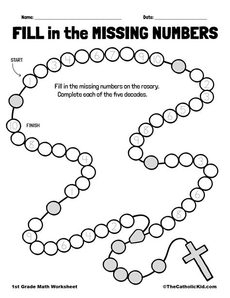 fill   missing numbers rosary beads thecatholickidcom