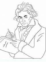 Beethoven Drawing Coloring Getdrawings Pages sketch template