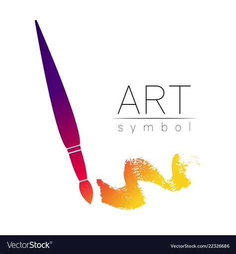 modern logo sign  drawing art paint brush vector image