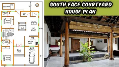 south face courtyard house plan tamiler anand youtube