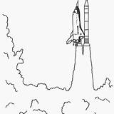 Space Shuttle Coloring Kennedy Launched Smoke Launch Heavy Center sketch template