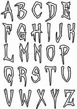 Coloring Pages Alphabet Graffiti Fonts Tattoo Lettering Kids Color Print Simple Letter Styles Choose Board Stencils sketch template