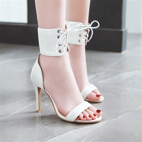 glamorous lace up sandals sissy dream