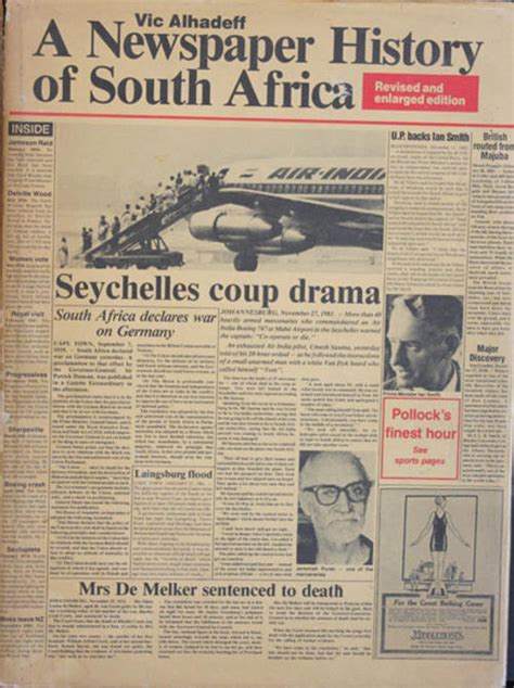 fiction  newspaper history  south africa  vic alhadeff