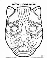 Mayan Jaguar Mascaras Aztec Tikal Mayas Ruins Maschere Ritagliare Aztecas Masque Guatemala Azteca Inca Mexican Colorir Schwarzer Máscaras Aborigenes Indigenas sketch template