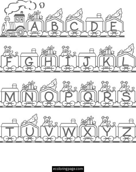 alphabet train coloring page  kids printable bubakidscom