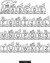 Train Alphabet Coloring Printable Kids Bubakids Ads Google sketch template