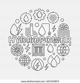 Hydropower Hydroelectric sketch template