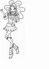 Winx Layla Coloring Pages Stella Musa sketch template