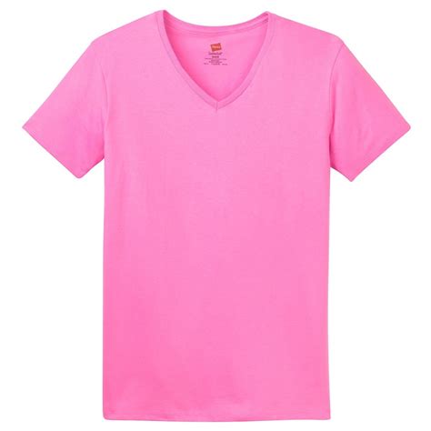 Hanes 5780 Ladies Comfortsoft V Neck T Shirt Pink