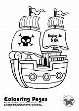 Pirate Ship Colouring sketch template