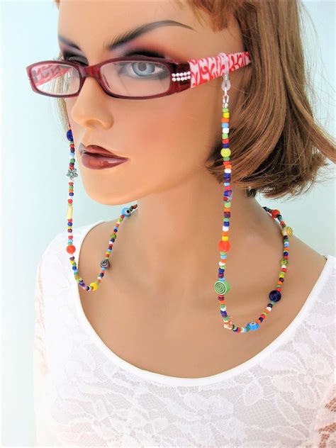 Colorful Beaded Eyeglass Chain Handmade Jewelry Glasses Etsy