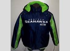SEATTLE SEAHAWKS Winter Parka Jacket Fleece Lined & Removable Hood XXL