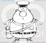 Postal Chubby Surprised Worker Mail Man Outlined Coloring Clipart Cartoon Vector Cory Thoman sketch template