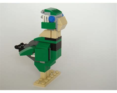 lego moc   green parrot creator model creature  rebrickable build  lego