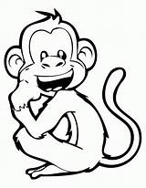 Monkey Coloring Laughing Pages Drawing Line Monkeys Kids Printable Print Hanging Cute Books Colouring Color Animal Drawings Sheets Kid Girl sketch template