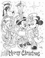 Mickey Christmas Coloring Pages Disney Minnie Mouse Donald Goofy Carol Deviantart Pluto Pencil Printable Sheets Princess Board Cartoon Book Noel sketch template