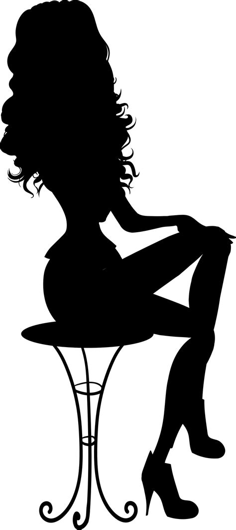 silhouette of girl sitting at getdrawings free download