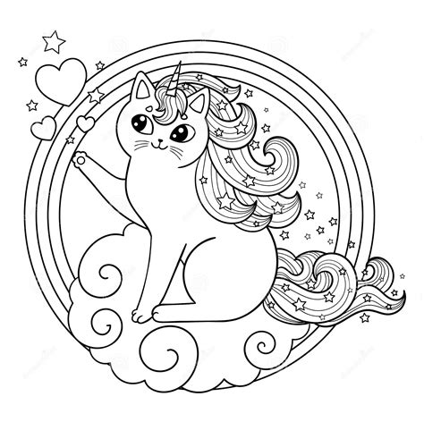 unicorn kitten coloring page coloring pages