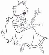 Rosalina Mario Lines Coloringhome Getdrawings Prinzessin Popular sketch template