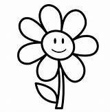 Pages Flower Coloring Simple Colouring Easy Clipart sketch template