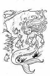Deviantart Mermaids Merfolk Mermaid sketch template