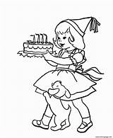 Coloring Birthday Cake Girl Pages Printable Print Color Online Book sketch template