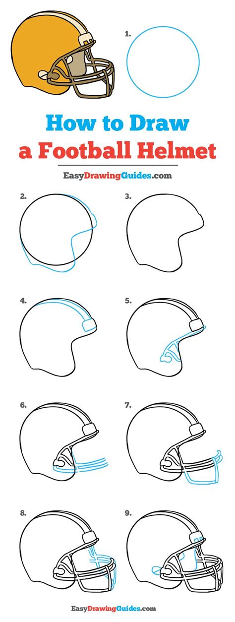 draw  football helmet  easy drawing tutorial helmet