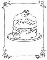 Coloring Pages Strawberry Shortcake Cake Short sketch template