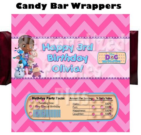 Doc Mcstuffins Candy Bar Wrappers