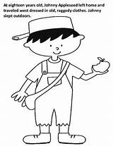 Johnny Appleseed Coloring Informative Text Book Teach Fun sketch template
