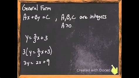writing equations  general form youtube