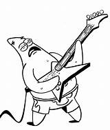 Patrick Coloring Pages Star Spongebob Guitar Wonder sketch template