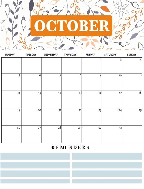 October 2020 Table Calendar Monthly Calendar Printable Table