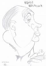 Alfred Hitchcock Caricature sketch template