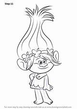 Poppy Trolls Princess Draw Troll Drawing Step Coloring Pages Drawingtutorials101 Hair Outline Color Drawings Printable Cartoon Disney Kids Colouring Learn sketch template