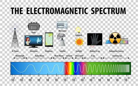 electromagnetic spectrum vector art icons  graphics