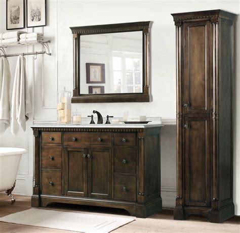 antique single sink bathroom vanity antique coffee finish